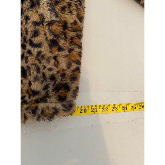 Lucky Brand Faux Fur Leopard Print Jacket w/ Hood XS - Picture 12 of 13